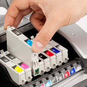 cartridges in de printer plaatsen