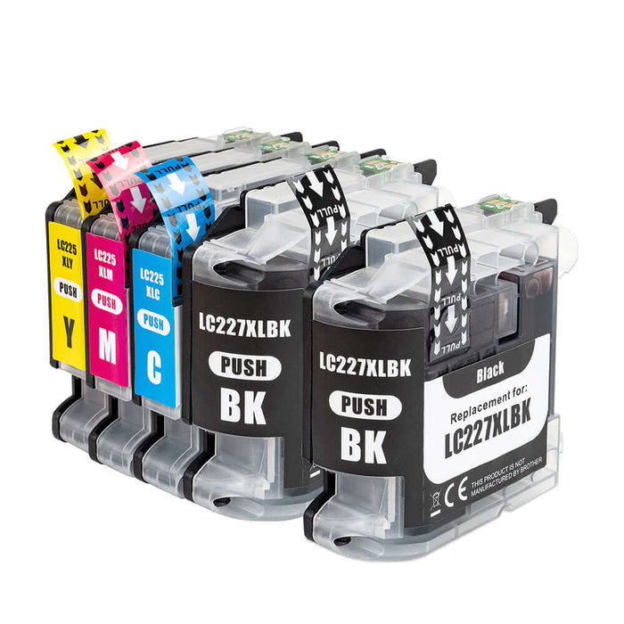 Brother LC225 / 227 set 2x zwart Cartridge - Huismerk