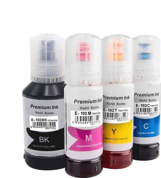 Epson EcoTank 102 Refill Printer Inkt Multipack (4 stuks) - E102 - Inktkenners