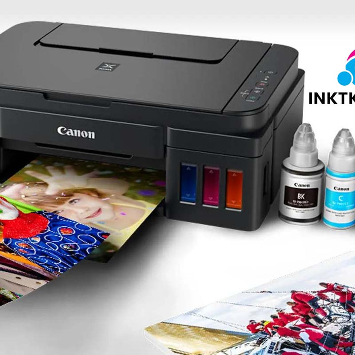 Printer met inktcartridges die heldere en hoogwaardige foto's produceren
