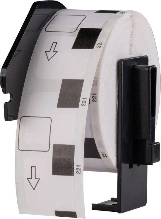 Huismerk labael tape voor Brother DK-11221 zwart op wit