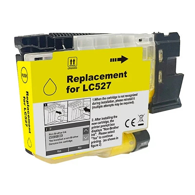 Huismerk Brother LC-527 gele inktcartridge – levendige gele kleuren