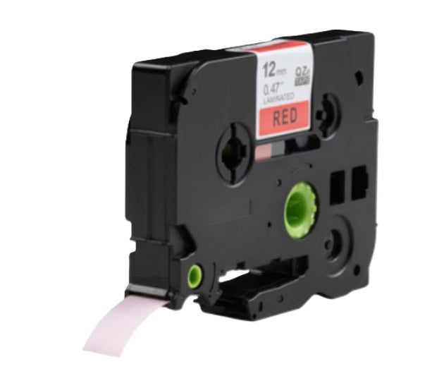 Huismerk label tape voor Brother TZe-431 Zwart op Rood