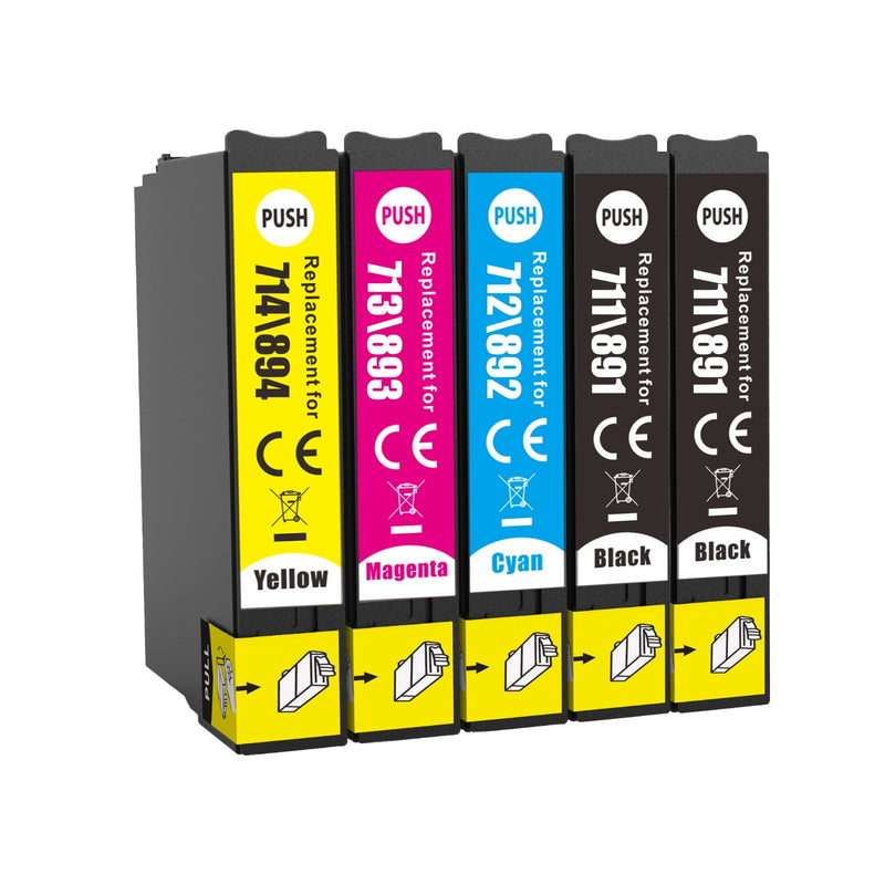 Huismerk Cartridges voor Epson T0715 Multipack 5 stuks Inktkenners