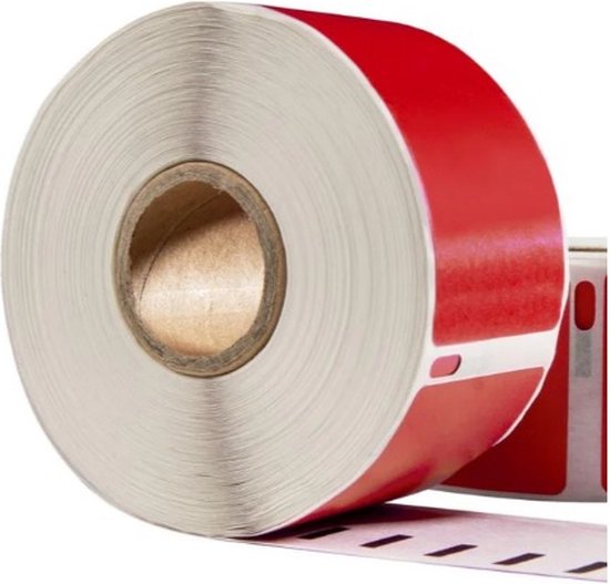 Huismer label tape voor Dymo 99012 rood