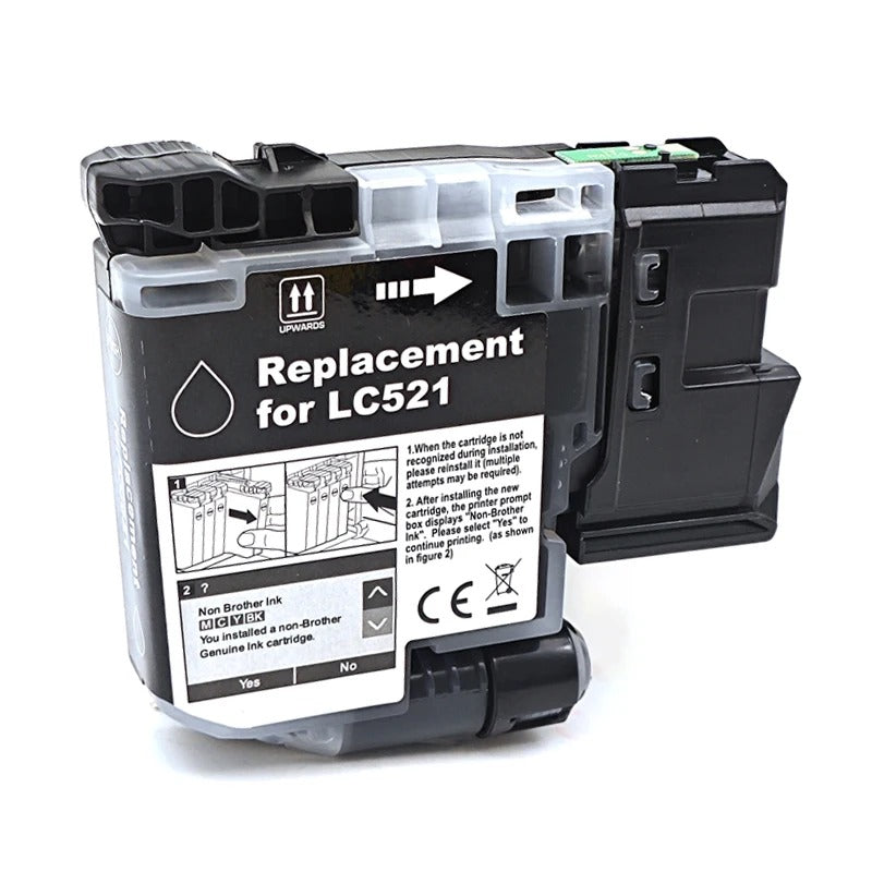 Huismerk Brother LC-521 zwarte inktcartridge – compatibel met Brother printers