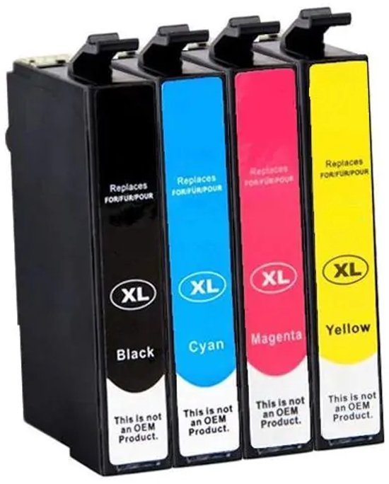 Huismerk Epson 407 / 407XL Inktcartridge Multipack – Zwart, Cyaan, Magenta, Geel – Compatibel met WF-4820, WF-7840 – Complete set voor voordelig printen.