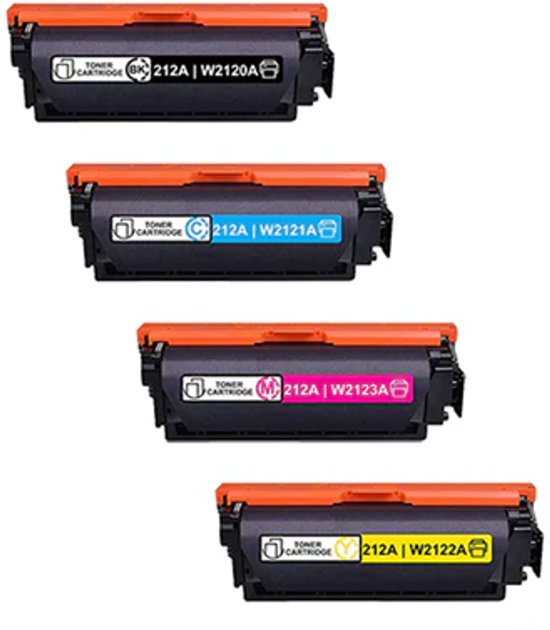 Huismerk HP 212A Toner Multipack – Zwart, Cyaan, Magenta, Geel – Compatibel met M480f – Complete en voordelige printoplossing.