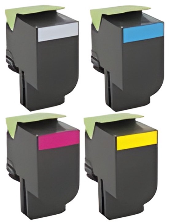 Huismerk Lexmark 71B2 Toner Multipack – Zwart, Cyaan, Magenta, Geel – Compatibel met CS417, CX517 – Voordelige printoplossing.