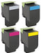 Huismerk Lexmark 71B2 Toner Multipack – Zwart, Cyaan, Magenta, Geel – Compatibel met CS417, CX517 – Voordelige printoplossing.